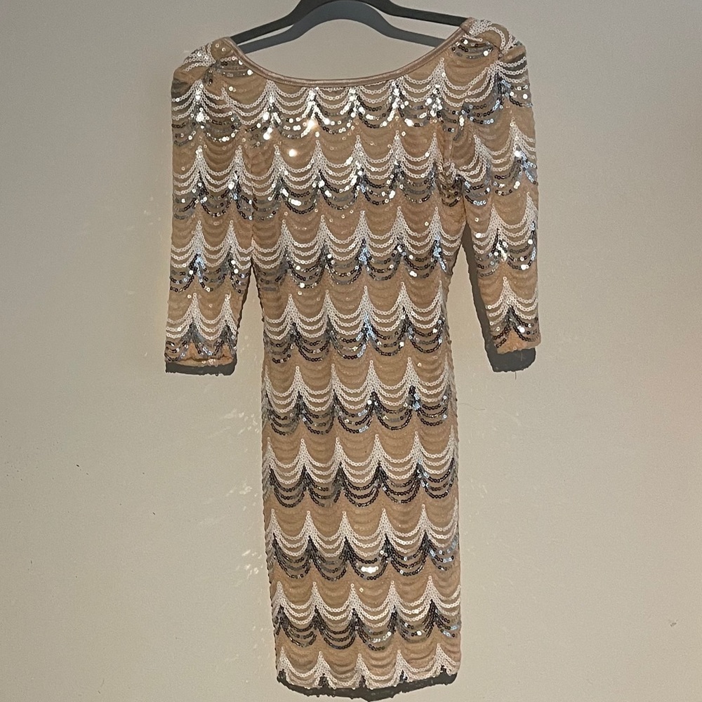Beautiful Nude sequins dress short